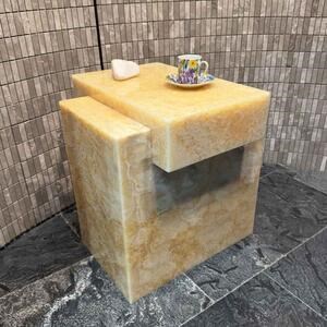 Orange Onyx Quadra Table