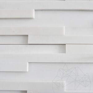 Arctic White Polished Marble Wall Cladding Panel, 15 x 60 cm