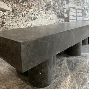 PureMess Ceppo Marble Garden Bench, 180 x 50 x 44 cm