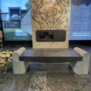 Romano Ceppo Marble Garden Bench, 165 x 40 x 50cm