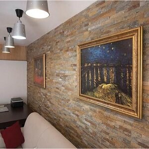 Bronze Quartzite Wall Cladding Panel 15 x 60 x 1-2  cm