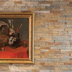 Bronze Quartzite Wall Cladding Panel 15 x 60 x 1-2  cm