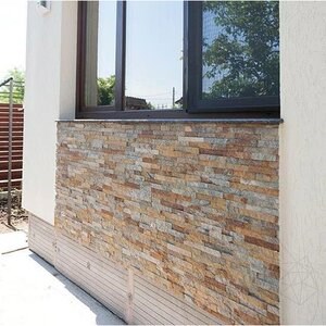 Bronze Quartzite Wall Cladding Panel 15 x 60 x 1-2  cm