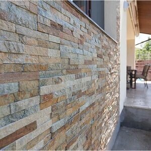 Bronze Quartzite Wall Cladding Panel 15 x 60 x 1-2  cm