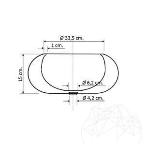 Bathroom Sink - Yellow Travertine RS-24, 42 x 15 cm