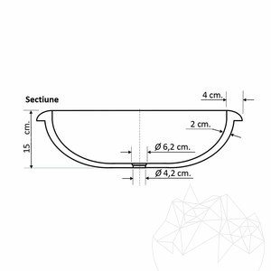 Bathroom Sink - Cappucino  Marble RS-19, 42 x 15 cm
