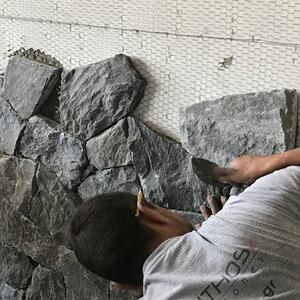 Rock Face Black Poligonal Marble