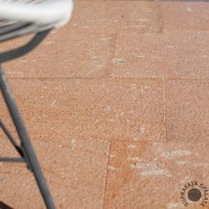 Rosso Italia (Porphyry) Bush Hammered Andesite, 60 x 30 x 3 cm