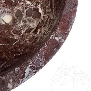 Bathroom Sink - Rosso Levanto Marble RS-5, 42 x 15 cm