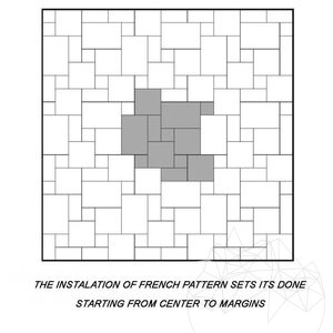 Peach Cross Cut Brushed Travertine French Pattern Set 1.2 cm