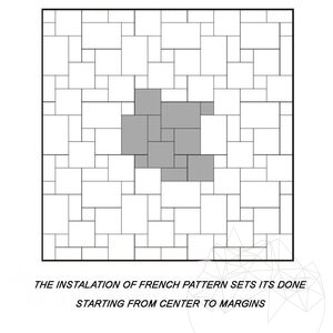 Rosalina Sandblasted Marble French Pattern Set, 3 cm
