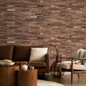 Flexible Marble SKIN Panel 3D Express - Rain Forest Brown, 60x15 cm, Self-Adhesive 3M for Interior Tiling Furniture