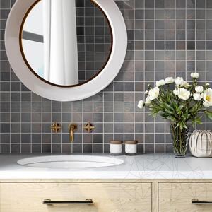 Slate Mosaic Flexible Slate SKIN Decor 2mm - Multicolor 4.8x4.8cm | Ideal for Walls, Furniture, Façade