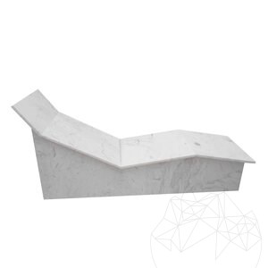 Calacatta Lucina Polished Marble Sunbed, 194 x 60 x 96 cm