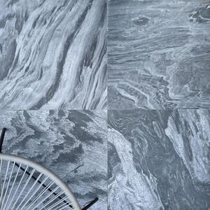 Natural Slate Silver, Brushed (Anti-Slip), 60 x 60 x 1.2 cm | Ideal for Outdoor/Indoor, Vertical/Orizontal