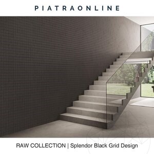 Splendor Black Grid Design Slab Granite 3CM