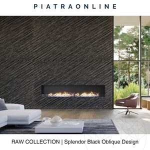 Splendor Black Oblique Design Slab Granite 3CM