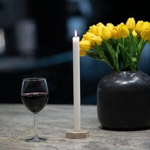 Handmade Natural Stone Candle Holder (ø = 7.5 cm)