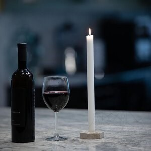 Handmade Natural Stone Candle Holder (ø = 7.5 cm)