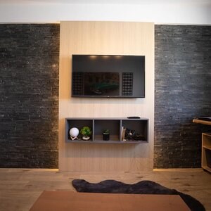Stras Black Slate Wall Cladding Panel 15 x 60 cm
