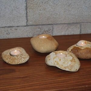 Handmade Candle Holder - Mandras Sandstone