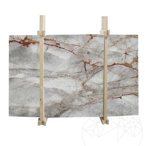Symphony Grey Polished Marble Slab, 2 cm
