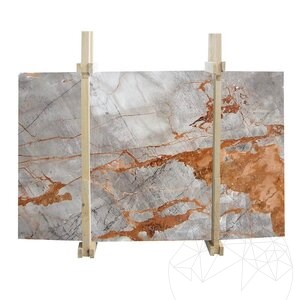 Symphony Grey Polished Marble Slab, 2 cm