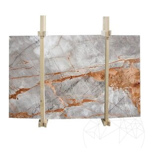Symphony Grey Polished Marble Slab, 2 cm