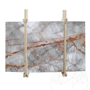 Symphony Grey Polished Marble Slab, 2 cm