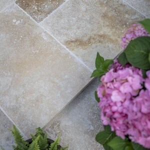 Classic Tumbled Travertine French Pattern Set, 3 cm