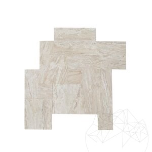 Striato Beige Honed Travertine French Pattern Set 1.2 cm