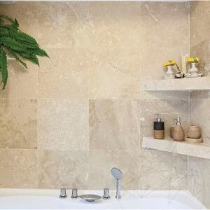 Classic Cross Cut Honed Travertine 40.6 x 40.6 x 1.2 cm - Economy