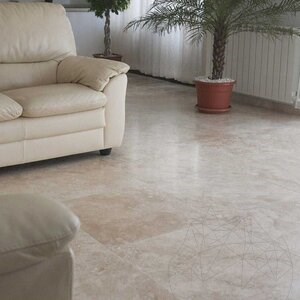 Classic PREMIUM Cross Cut Honed Travertine, 61 x 61 x 1.2 cm