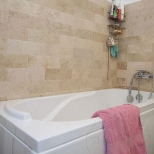 Classic Cross Cut Brushed Travertine, 10 x 30.5 x 1 cm