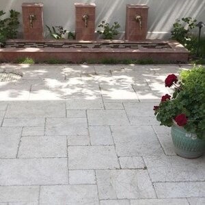 Classic Cross Cut Brushed & Chiseled Edge Travertine French Pattern Set, 3 cm