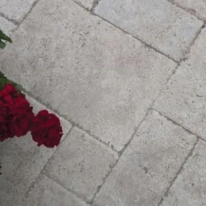 Classic Cross Cut Brushed & Chiseled Edge Travertine French Pattern Set, 3 cm