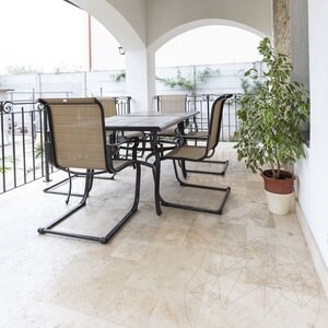 Classic Cross Cut Brushed Travertine French Pattern Set 1.2 cm