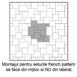 Classic Cross Cut Brushed Travertine French Pattern Set 1.2 cm