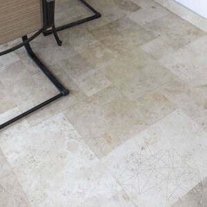 Classic Cross Cut Brushed Travertine French Pattern Set 1.2 cm