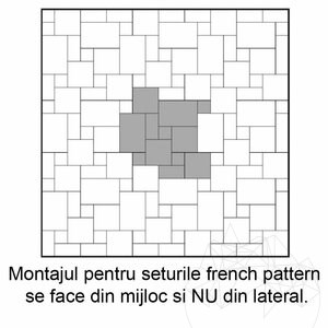 Classic Cross Cut Brushed Travertine French Pattern Set, 3 cm