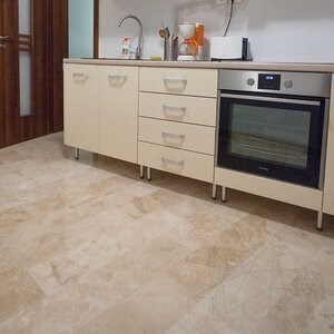 Classic PREMIUM Cross Cut Honed Travertine, 40.6 x 20.3 x 1.2 cm