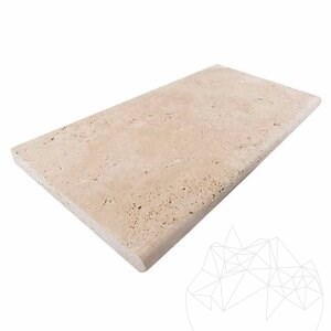 Classic Cross Cut Brushed + Bullnose 1L Travertine, 61 x 30.5 x 3 cm (Stairs & Pool Cooping)