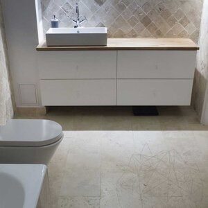 Classic Cross Cut Brushed Travertine 61 x 30.5 x 1.2 cm