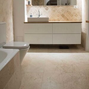 Classic Cross Cut Brushed Travertine 61 x 30.5 x 1.2 cm