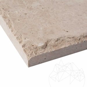 Classic Cross Cut Brushed & Chiseled Edge Travertine, 61 x 40.6 x 3 cm