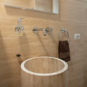 Classic Wave Cut Honed Travertine, 61 x 30.5 x 1.2 cm