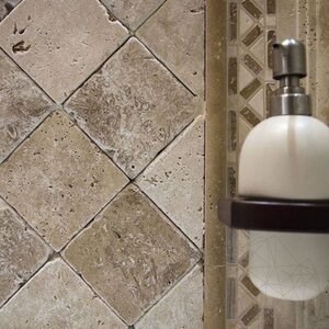 Latte PREMIUM Tumbled Travertine, 10 x 10 x 1.2 cm