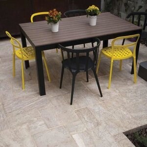 Latte PREMIUM Brushed & Chiseled Edge Travertine French Pattern Set, 3 cm
