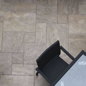 Latte PREMIUM Brushed & Chiseled Edge Travertine French Pattern Set, 3 cm