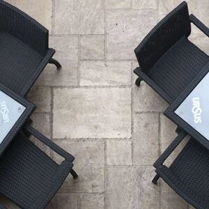 Latte PREMIUM Brushed & Chiseled Edge Travertine French Pattern Set, 3 cm